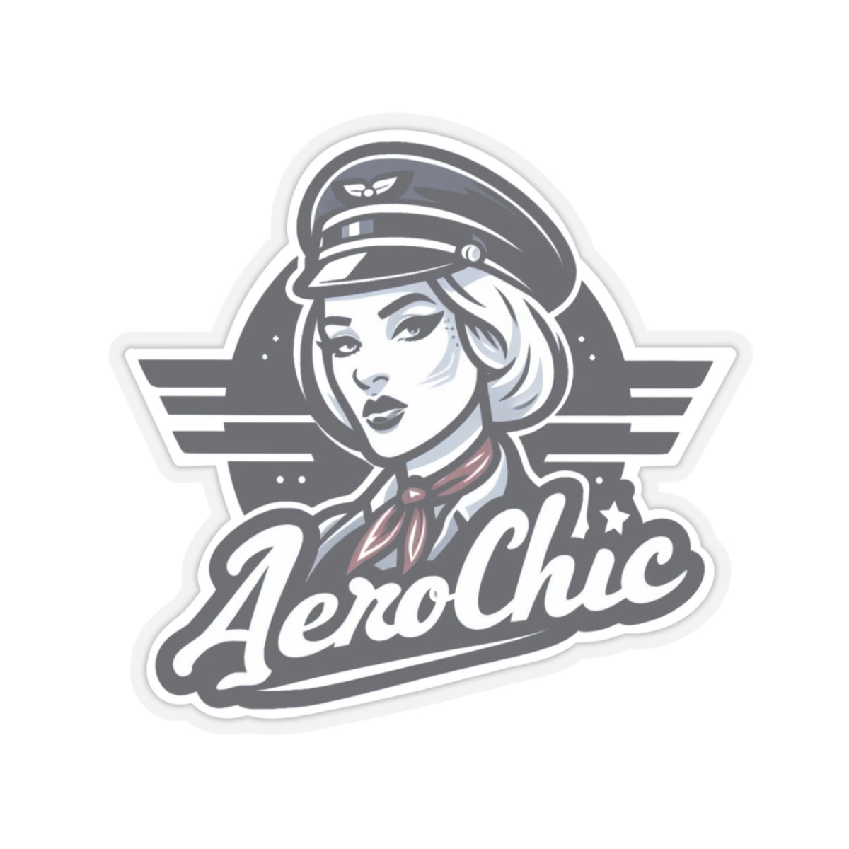 Sticker - Retro Woman Pilot