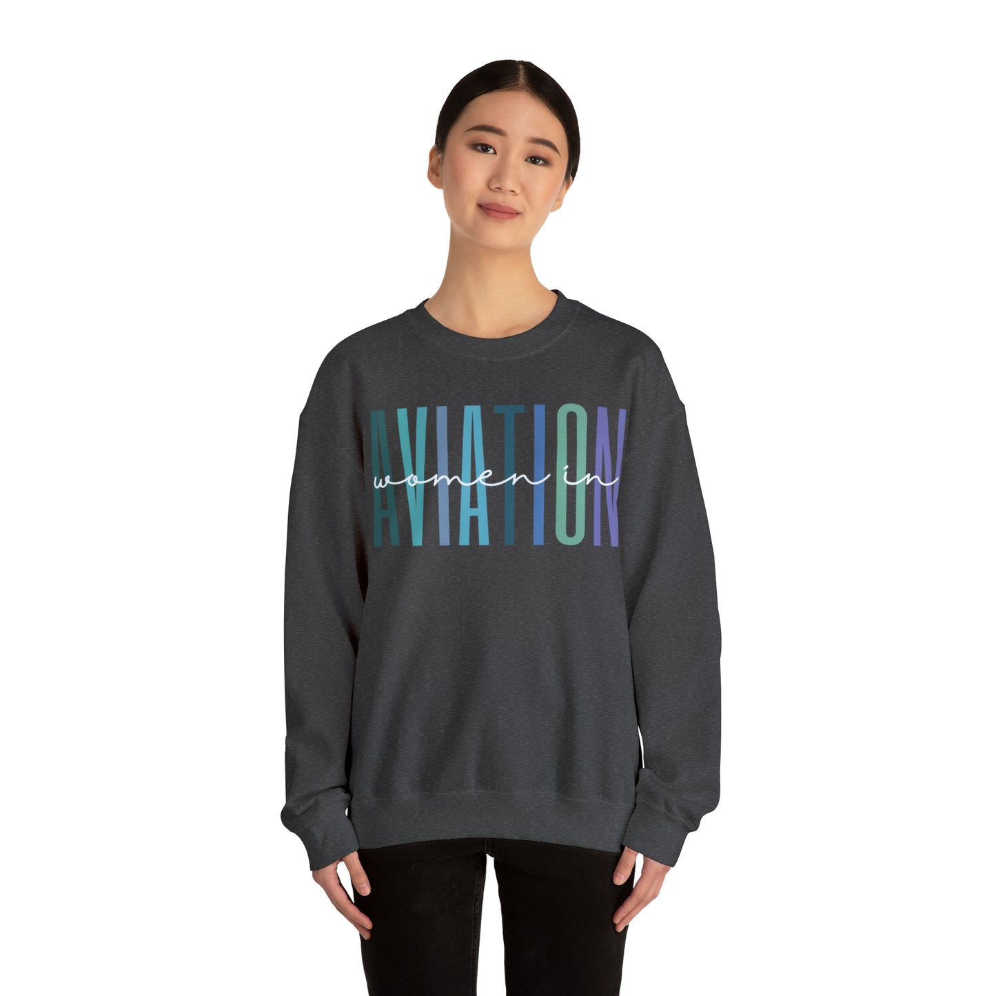 Sweatshirt - Women in Aviation (blue color wave)