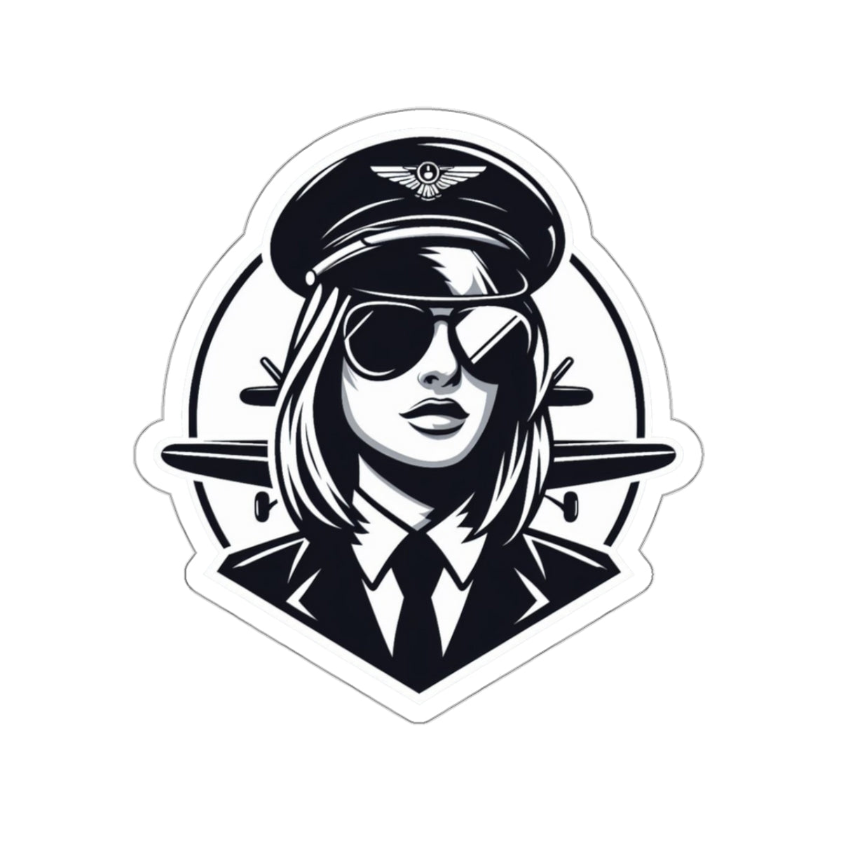 Stickers - B&W Women Pilot