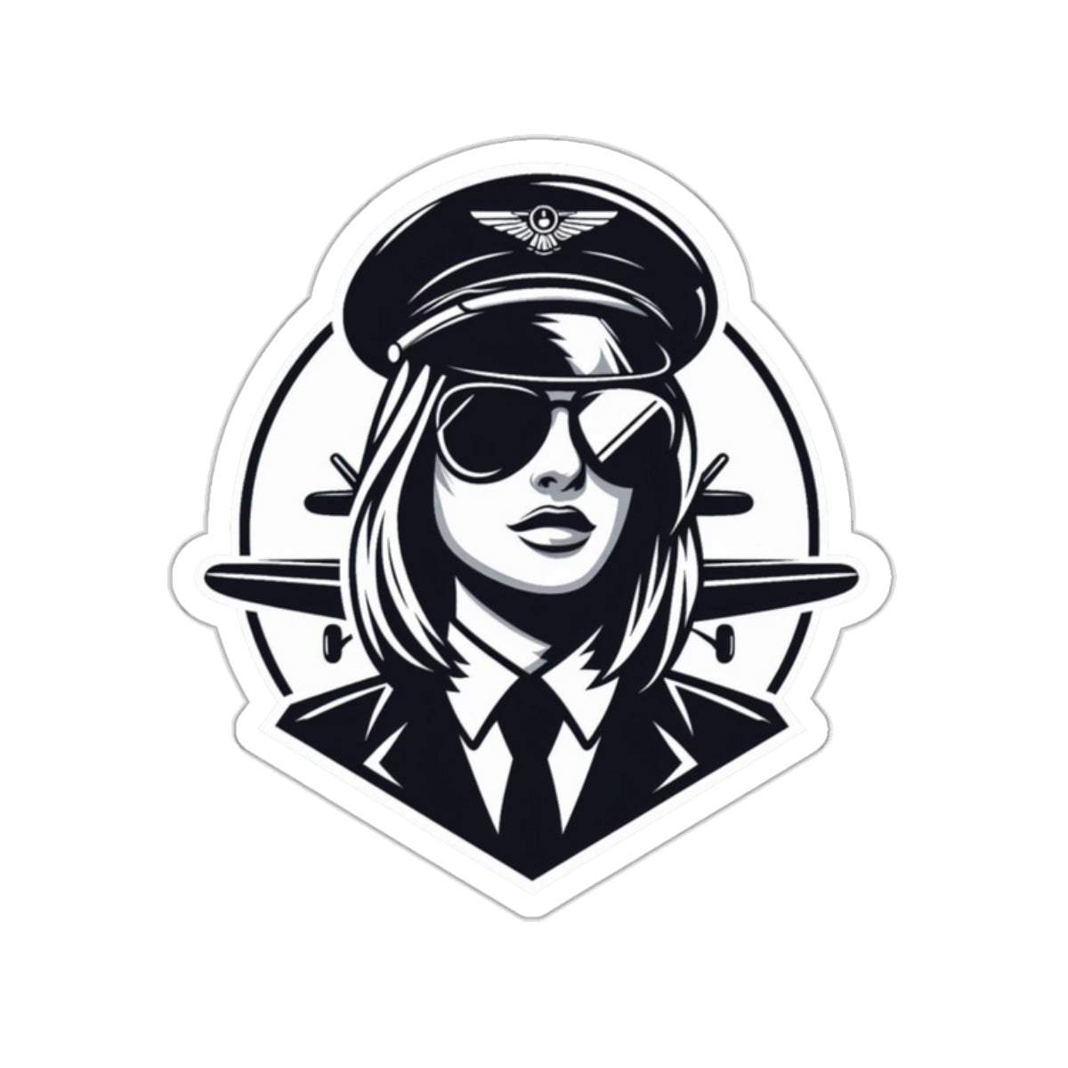 Stickers - B&W Women Pilot