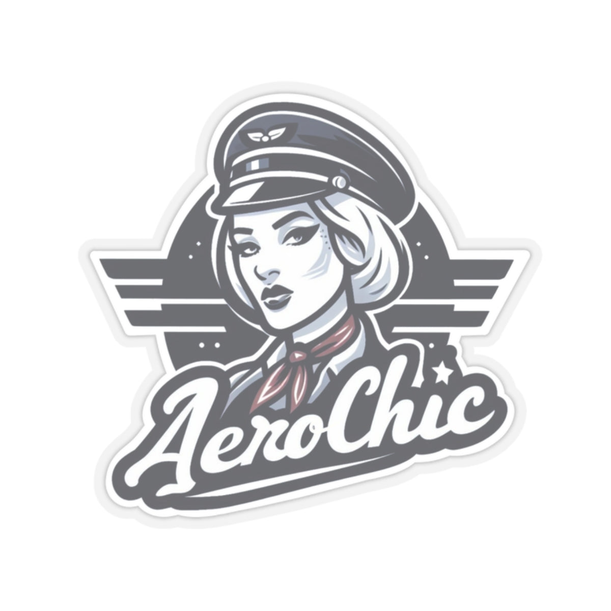 Sticker - Retro Woman Pilot