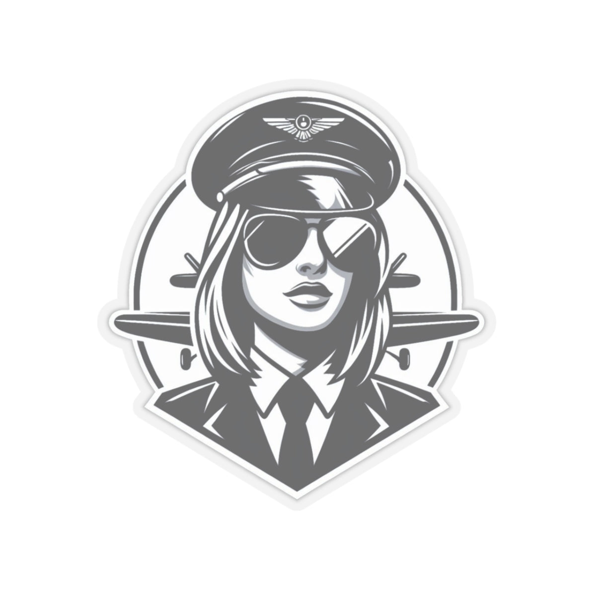 Stickers - B&W Women Pilot