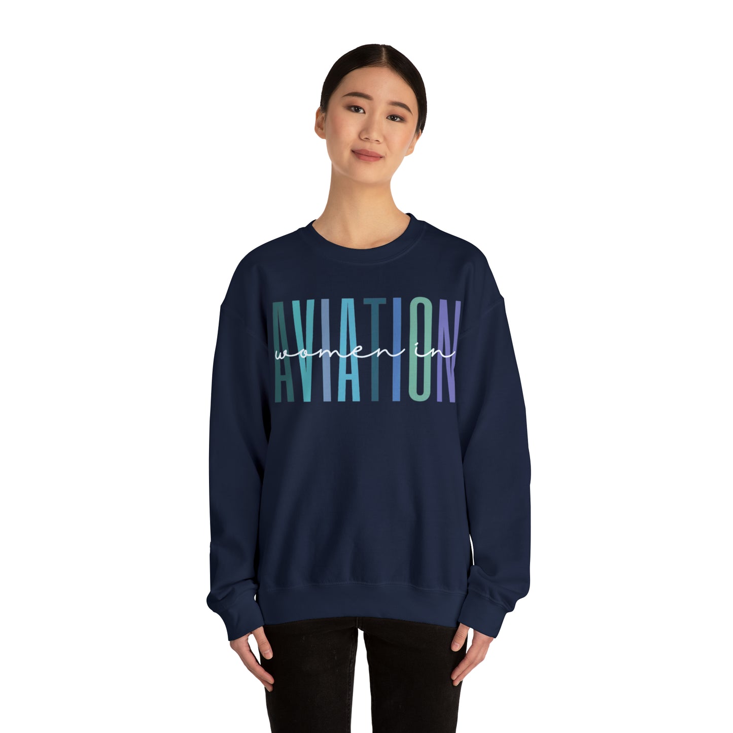 Sweatshirt - Women in Aviation (blue color wave)