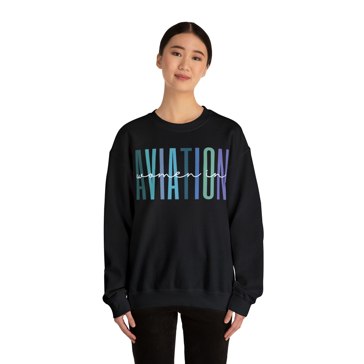 Sweatshirt - Women in Aviation (blue color wave)
