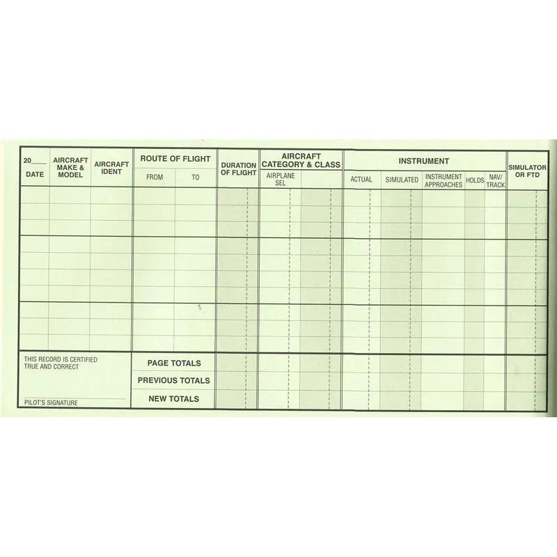 Pilot’s Flight Logbook and Record