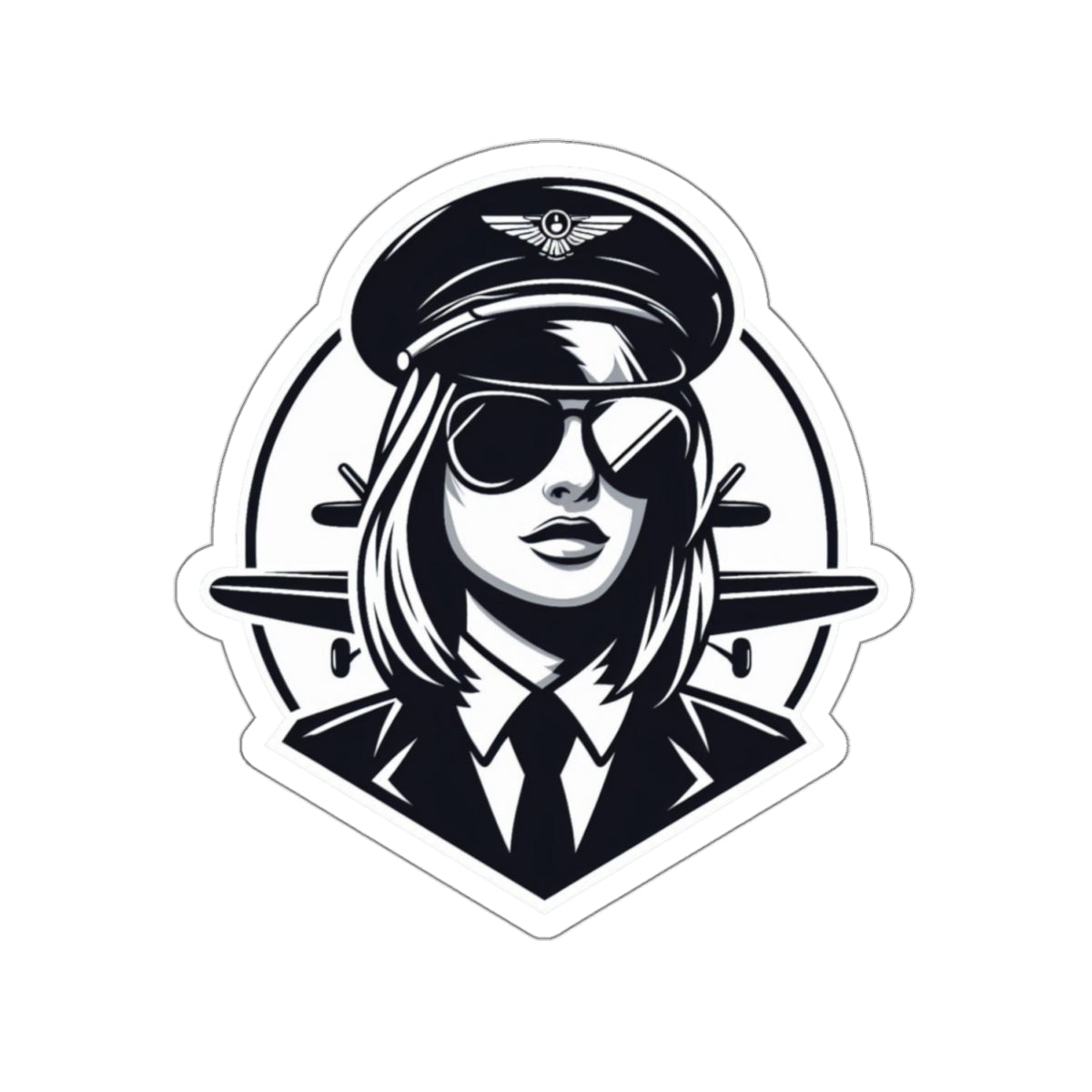 Stickers - B&W Women Pilot