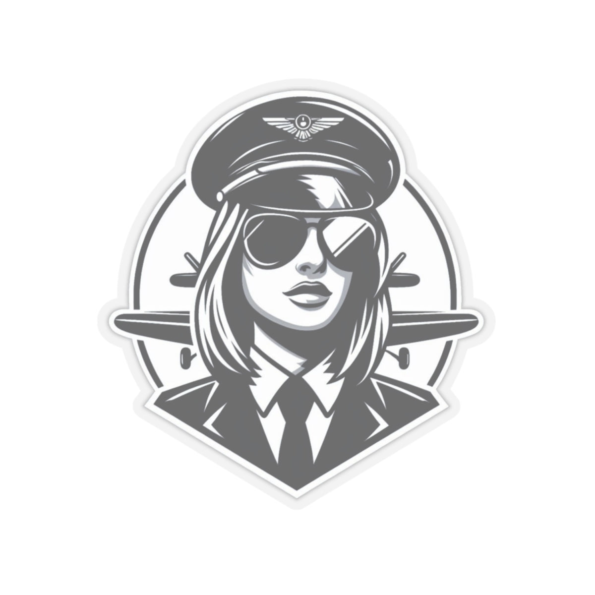 Stickers - B&W Women Pilot