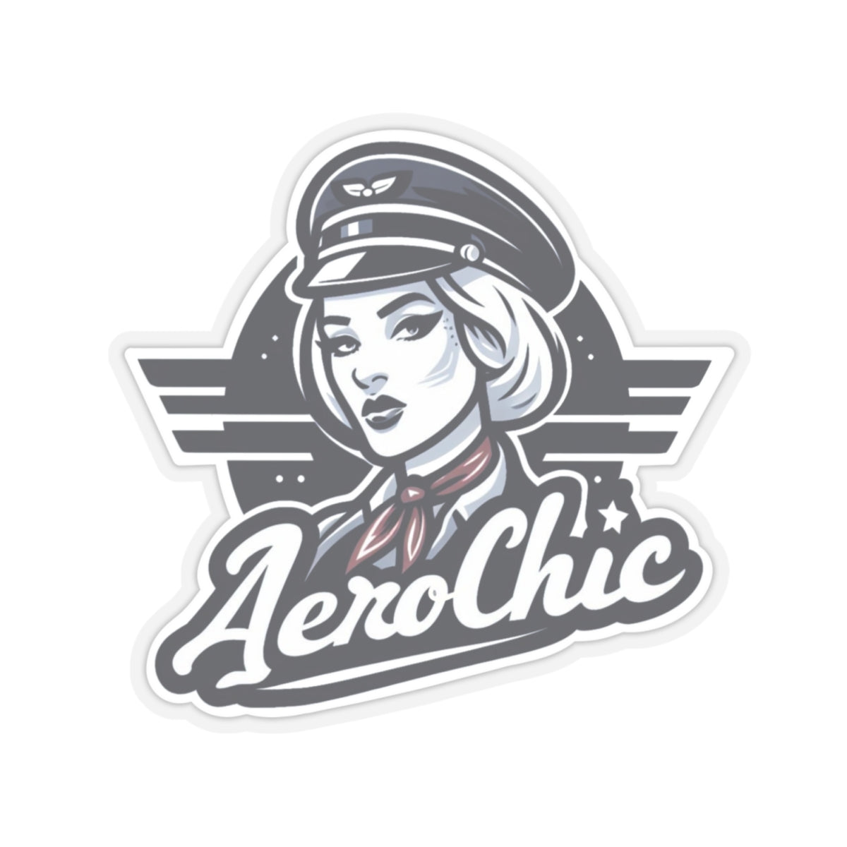 Sticker - Retro Woman Pilot